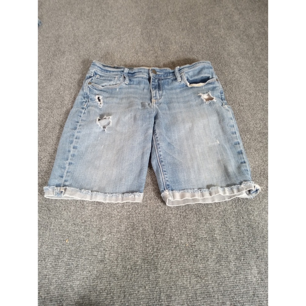 Abercrombie & Fitch The Mom Short Distressed High Rise Denim Blue Jeans Size 29